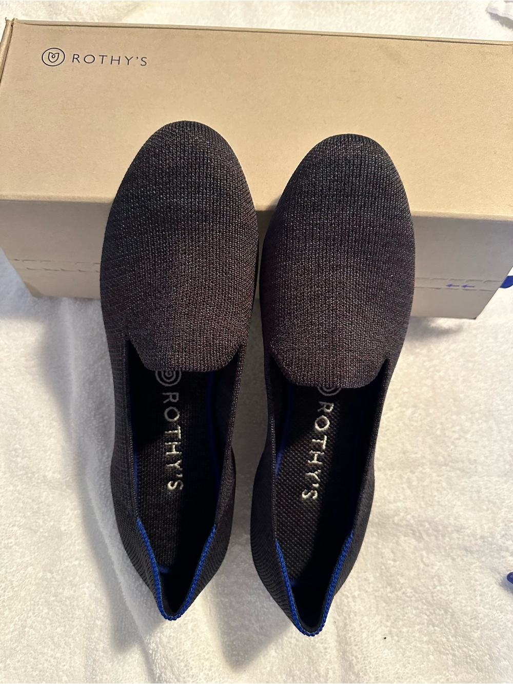 Rothy’s Knit Fabric Slip-On Flats in Navy Heather- 9- NIB